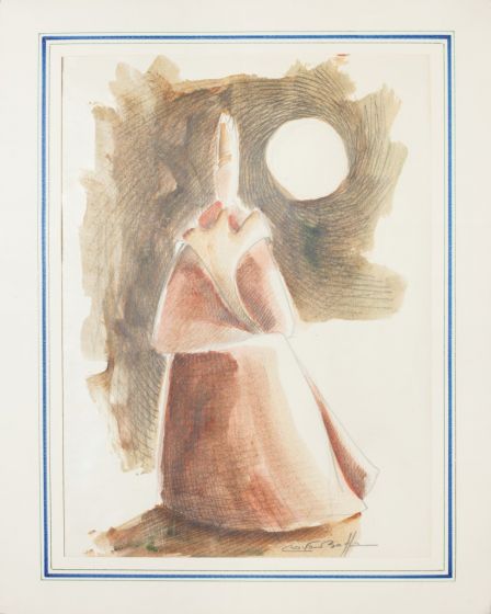 Woman figure is a splendid lithograph engraved by Giovanni Botta, an italian artist.