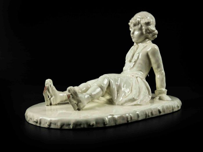 Vintage White Porcelain with child