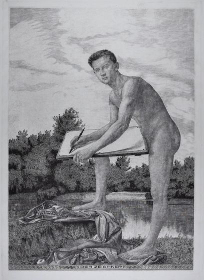 Der Zeichner by an anonymous of the German School near Max Klinger - Modern Artwork
