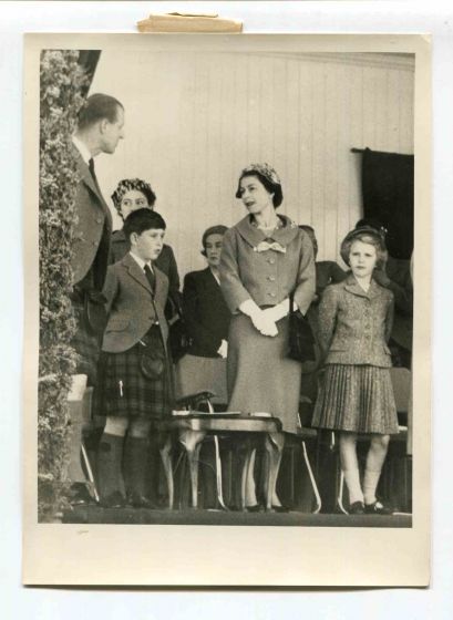 Queen Elizabeth,  Prince Philip and Prince Carlo and  Princesses Anna