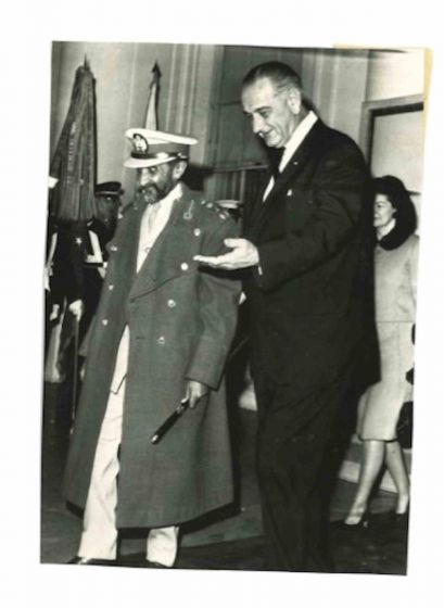 Haile Sellassie and Lyndon B. Johnson