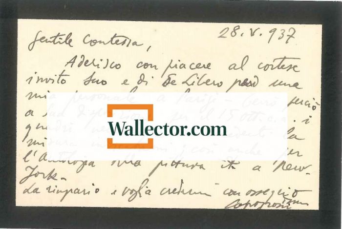 Autograph Notes by Giuseppe Capogrossi - Contemporary Manuscript