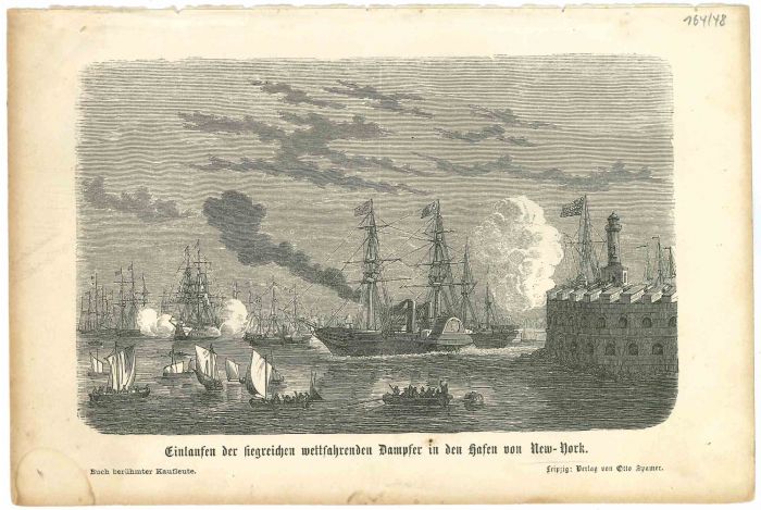 Dämpfer in den Hafen von New York