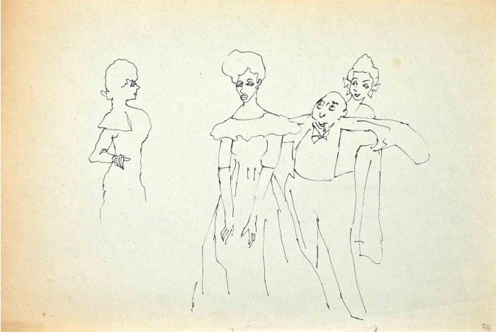 Mino Maccari - Gallant and Ladies -  Contemporary Art 