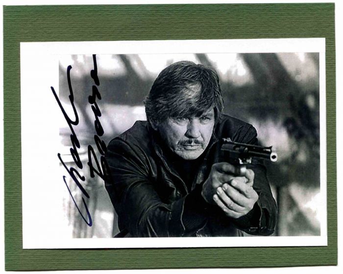 Portrait of Charles Bronson with Hand Signature