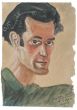 "Portrait" is an original drawing in watercolor on paper, realized by Jean Delpech (1916-1988). 