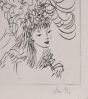 Woman with Flowery Hairstyle by Amandine Doré - Contemporary Artwork