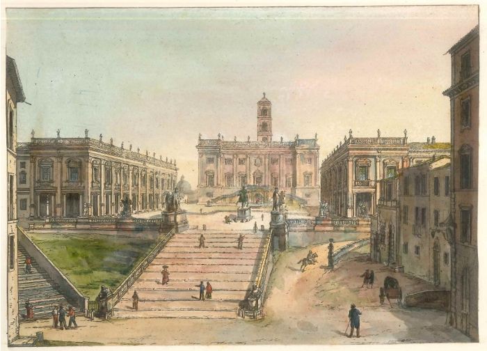 The Capitol by Italian anonymous artist of XIX century - Old Masters Artwork