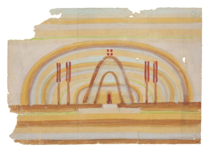 "Surrealist Composition" is an original drawing in tempera and watercolor on paper, realized by Jean Delpech (1916-1988). 