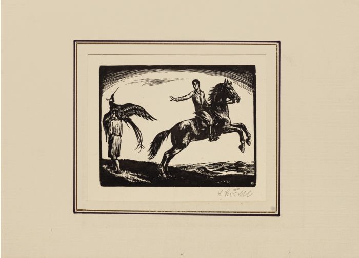 Antiquity 1935s is an original xilograph on paper glued on ivory-colored cardboard, realized by Anonymous Artist of the XX Century.