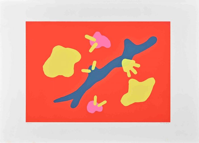 Abstract  Composition In Red