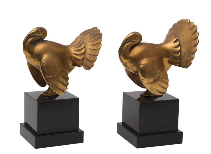 Turkeys Bookends by Anonymous - Decorative Object