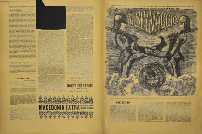 "Il Selvaggio no.1/2- 1936", Illustrated by Mino Maccari- Art Magazine