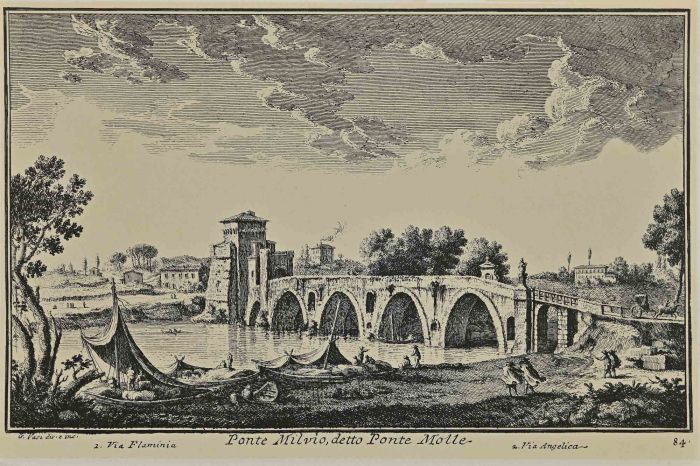 Giuseppe Vasi - Ponte Milvio - All the masters 