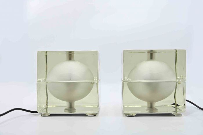 Alessandro Mendini - Pair of Cubosfera Table Lamps - Decorative Object 