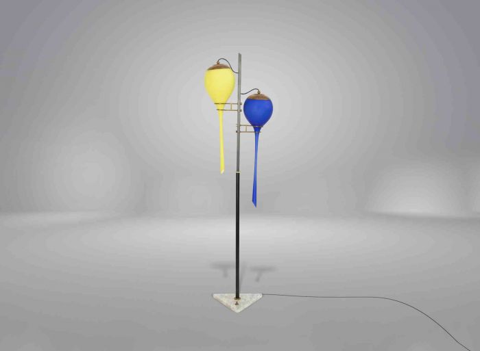 Yellow and Blue Stilnovo Lamp