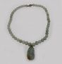 Green Jade Necklace with a Jade Pendant