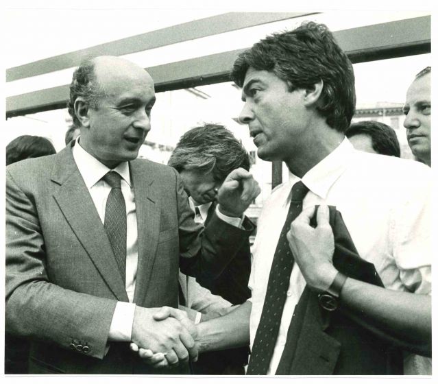 Claudio Martelli and Ciriaco De Mita - Vintage Photograph