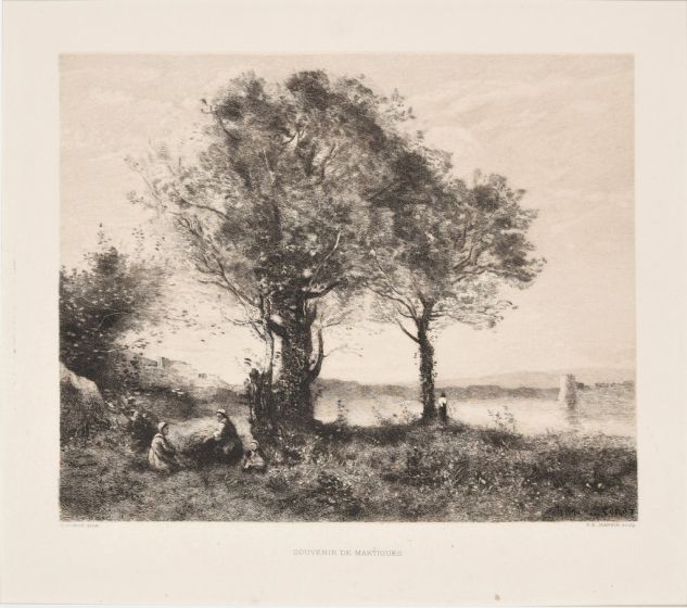 Souvenir de Martigues by Frédéric Émile Jeannin, after Camille Corot - Modern Artwork