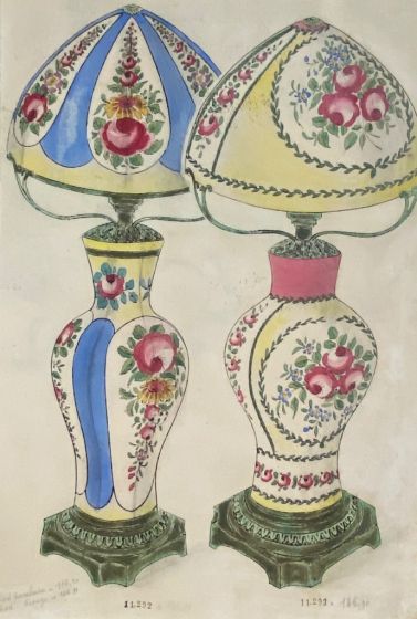 "Porcelain Lumen" 1890s  is an original watercolor drawing on ivory-colorated paper by Anonymous Artist of XIX Century.