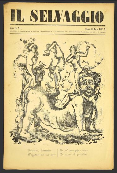 "Il Selvaggio no.1- 1932", Illustrated by Mino Maccari- Art Magazine