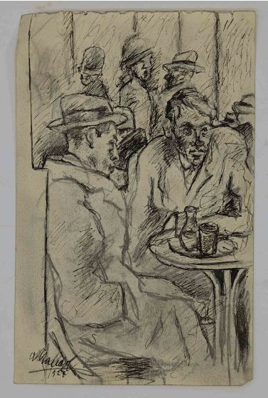 Mino Maccari - At the Cafe - Contemporary Art 