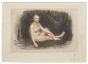 "Nude" is an original drawing in etching, realized by an Anonymous French Artist of the XX Century . 