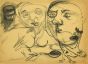 Faces with Dogs by Mino Maccari - Contemporary Artworks