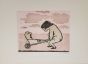 Mino Maccari, Woman playing, Colored Xilograph, Modern Art, Artwork