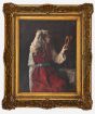 A Young Oriental Woman Looking in the Mirror 
