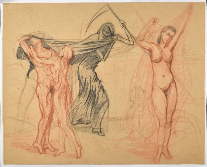 Death and Other Figures by Anonymous - Contemporary Artwork