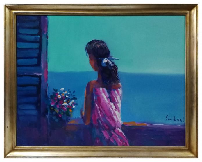 Contemporary art, Artwork, Painting, Oil painting, Nicola Simbari, Woman at the window, art, buy art online, prints, lithograph, online, artworks, artwork, etchings, etching, multiples, artists artwork, purchase artwork, original artworks, buy artwork, af