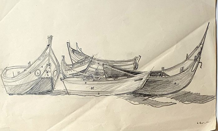 Boats by Danielle Dour - Modern Artwork