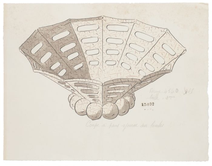 "Cup"  is an original China ink and watercolor drawing on ivory-colorated paper by Anonymous French Artist of XIX Century.