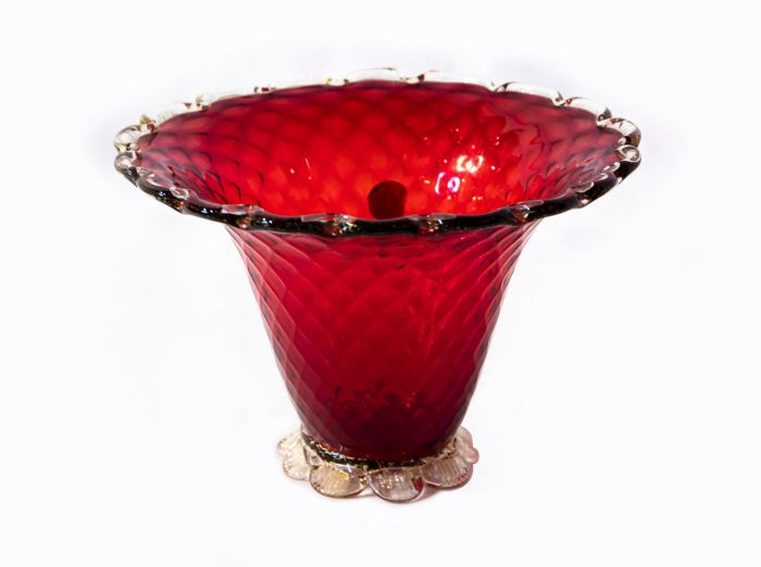  Red Glass Vase by  Ferro E Lazzarini  - Decorative Object
