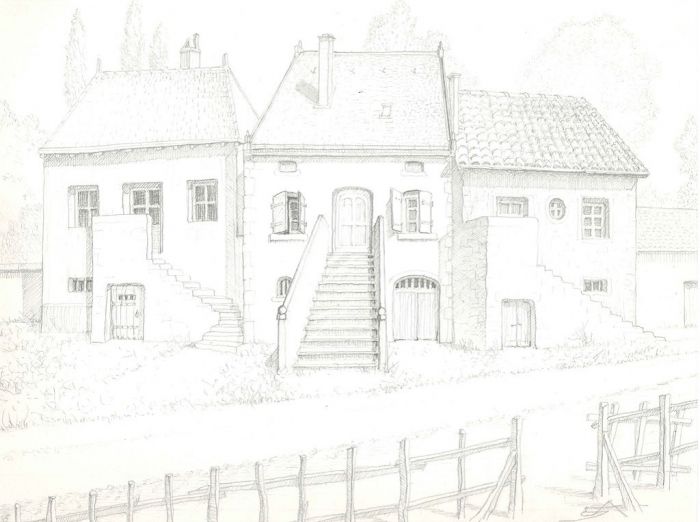 André Roland Brudieux - Château-Guillaume - Modern Artwork