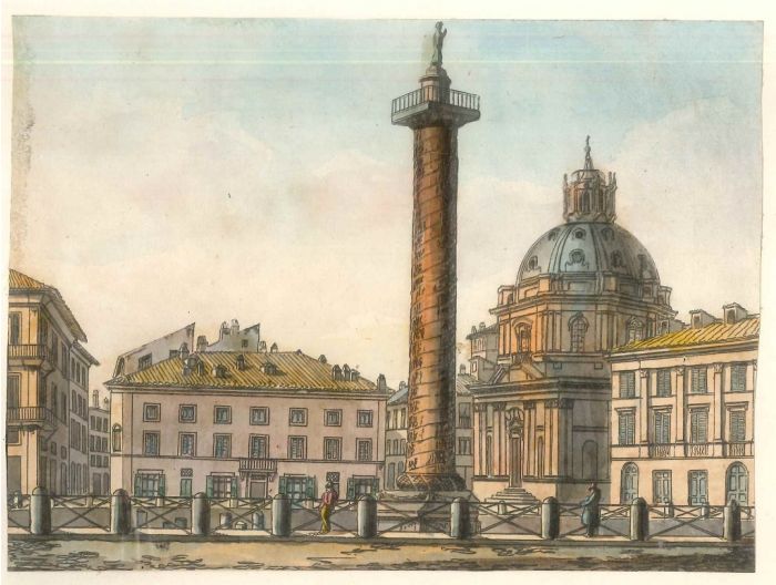 Roman Columns by Italian anonymous artist of XIX century - Old Masters Artwork