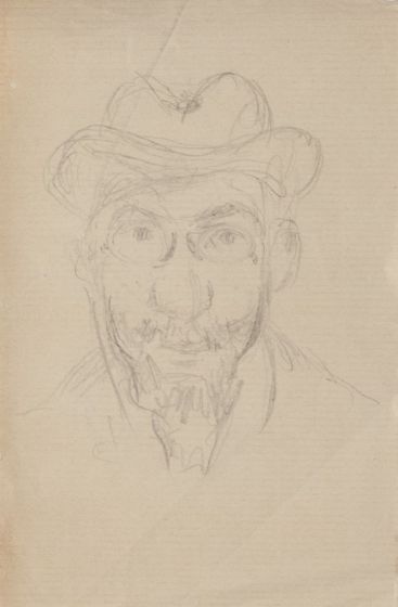 "Portrait" is an original drawing in pencil on paper, realized by Marie Louise Lenoir (1883-?)