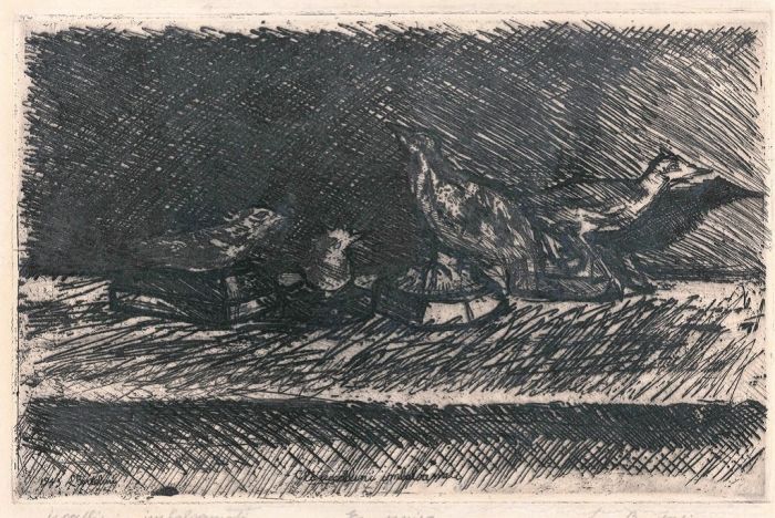 Uccellini imbalsamati by Luigi Bartolini - Modern Artwork 