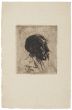 "Portrait" is an original print in etching on paper, realized by an Artist of XX Century. 
(Front Portait)
