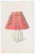 "Lamp"  is an original china ink and watercolor drawing on ivory-colorated paper by Anonymous Artist of XIX Century.
