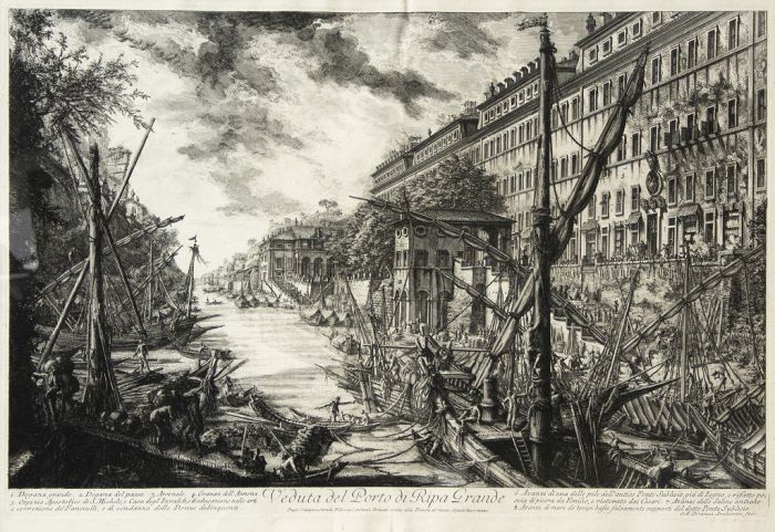 G.B. Piranesi, Veduta del Porto di Ripa Grande, Etching, 1753.