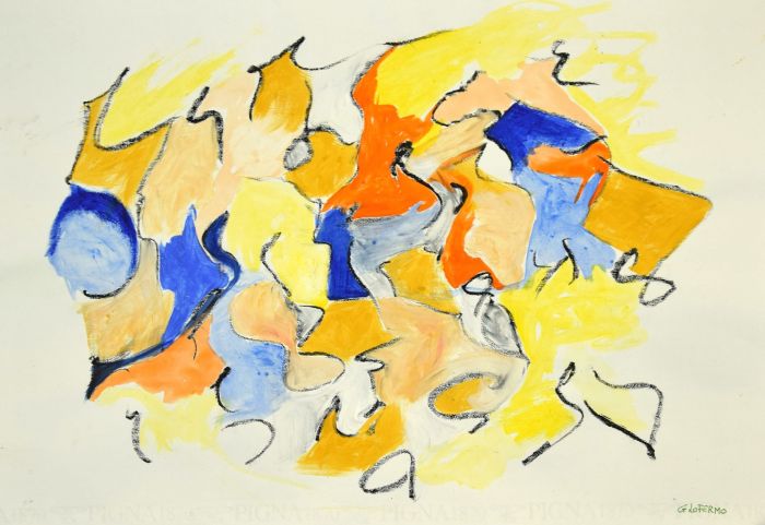 Geometrical Abstract Composition is an original contemporary artwork realized by the Italian artist Giorgio Lo Fermo (Messina, 1947) in 2020.
