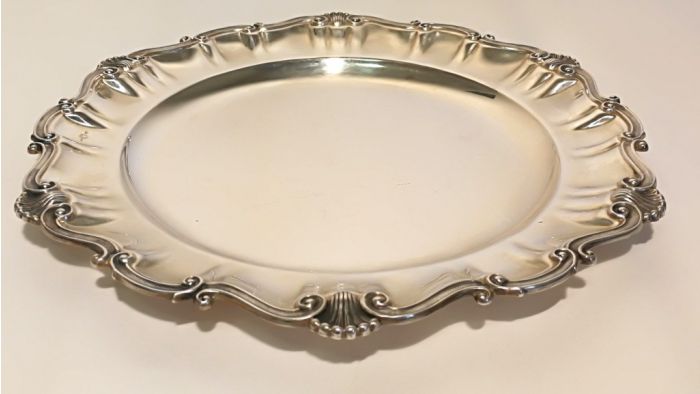 Silver Dish Plate By Anonymous - Decorative Object