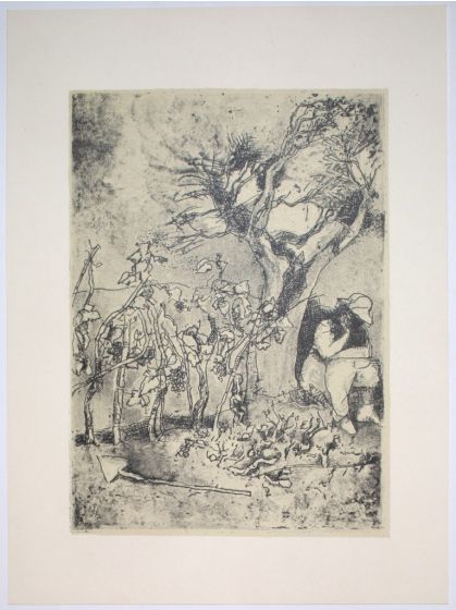Garden is an original Vintage Offset Print on ivory-colored paper, realized by Franco Gentilini (Italian Painter, 1909-1981), in Late 20th Century.
