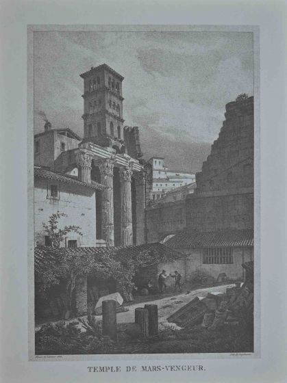 Roman Temples. Set of 6 Vintage Offset Prints after G. Engelmann
