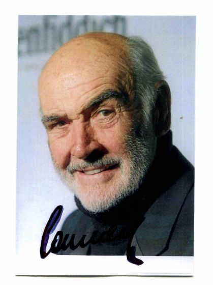 Portrait of Sean Connery with Hand Signature