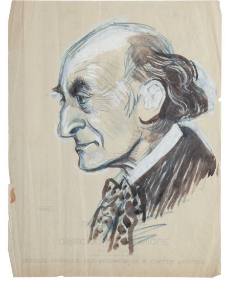 "Portrait" is an original drawing in mixed media on paper, realized by an Anonymous Artist of the XX Century . 