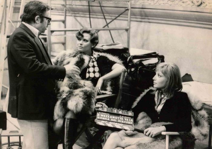 Vintage Portrait of Monica Vitti on the set of "A Mezzanotte va la Ronda del Piacere"