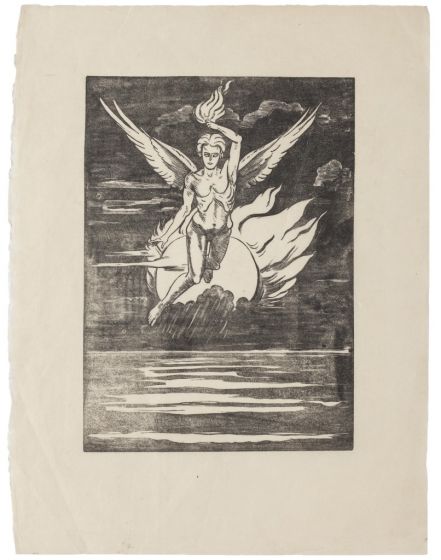 "Solar Eclipse" 1930's is an original xilograph, realized by an Anonymous Artist of the XX Century . 